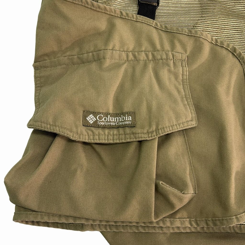 90年代 Columbia コロンビア フィッシングベスト アウトドア カーキ