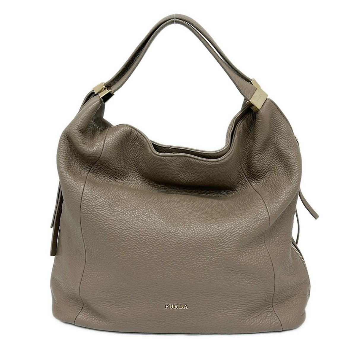 FURLA(フルラ) トートバッグ - グレーベージュ レザー - メルカリ