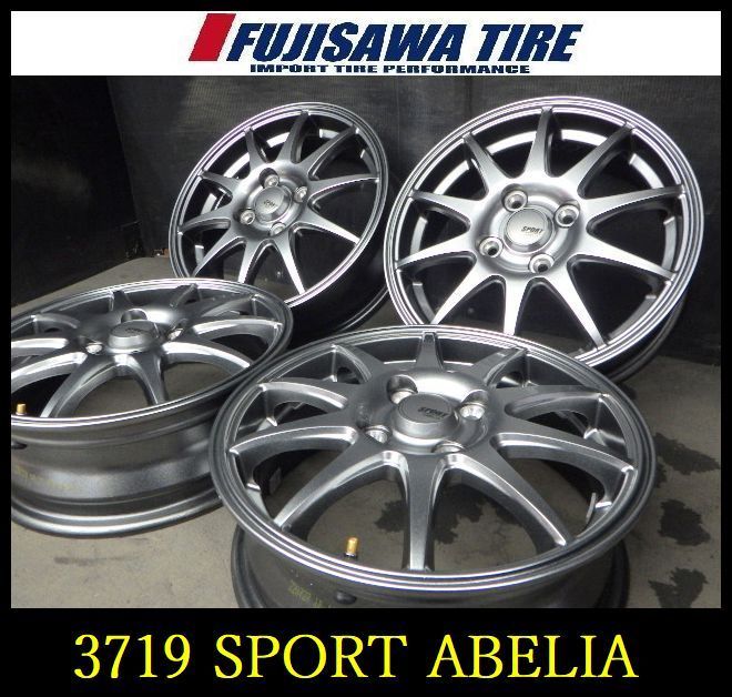 【3719】J送料無料▲SPORT ABELIA▲14x4.5J 4穴 100 +45▲4本 26102354