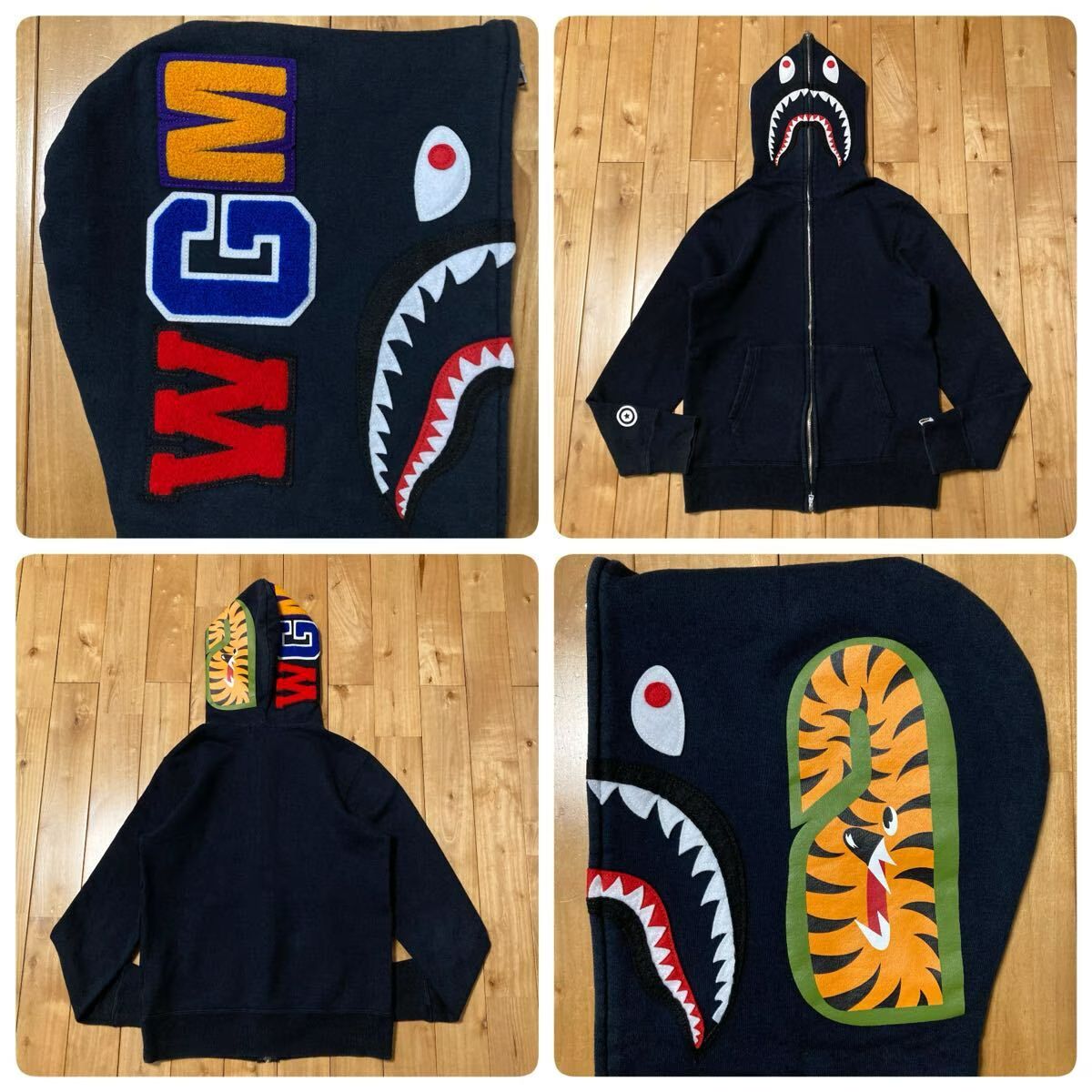 WGM シャーク パーカー Mサイズ ブラック shark full zip hoodie a 