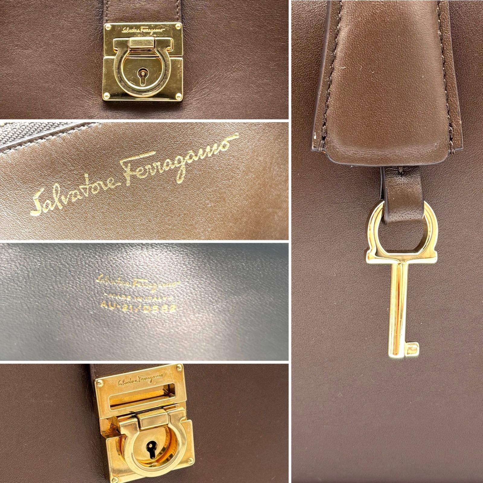 美品 Salvatore Ferragamo サルヴァトーレフェラガモ ガンチーニ 