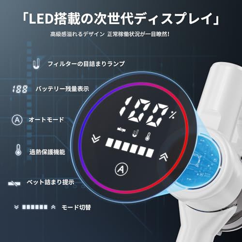 掃除機 コードレス【2026業界初AIホコリ自動検知!史上最小運転音 75Kpa
