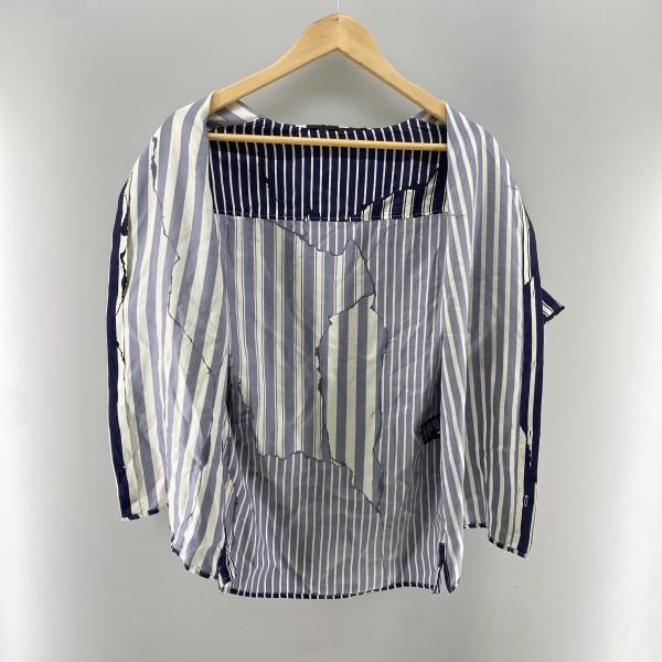 中古】HAIDER ACKERMANN プリントストライプ シルクシャツ S/S