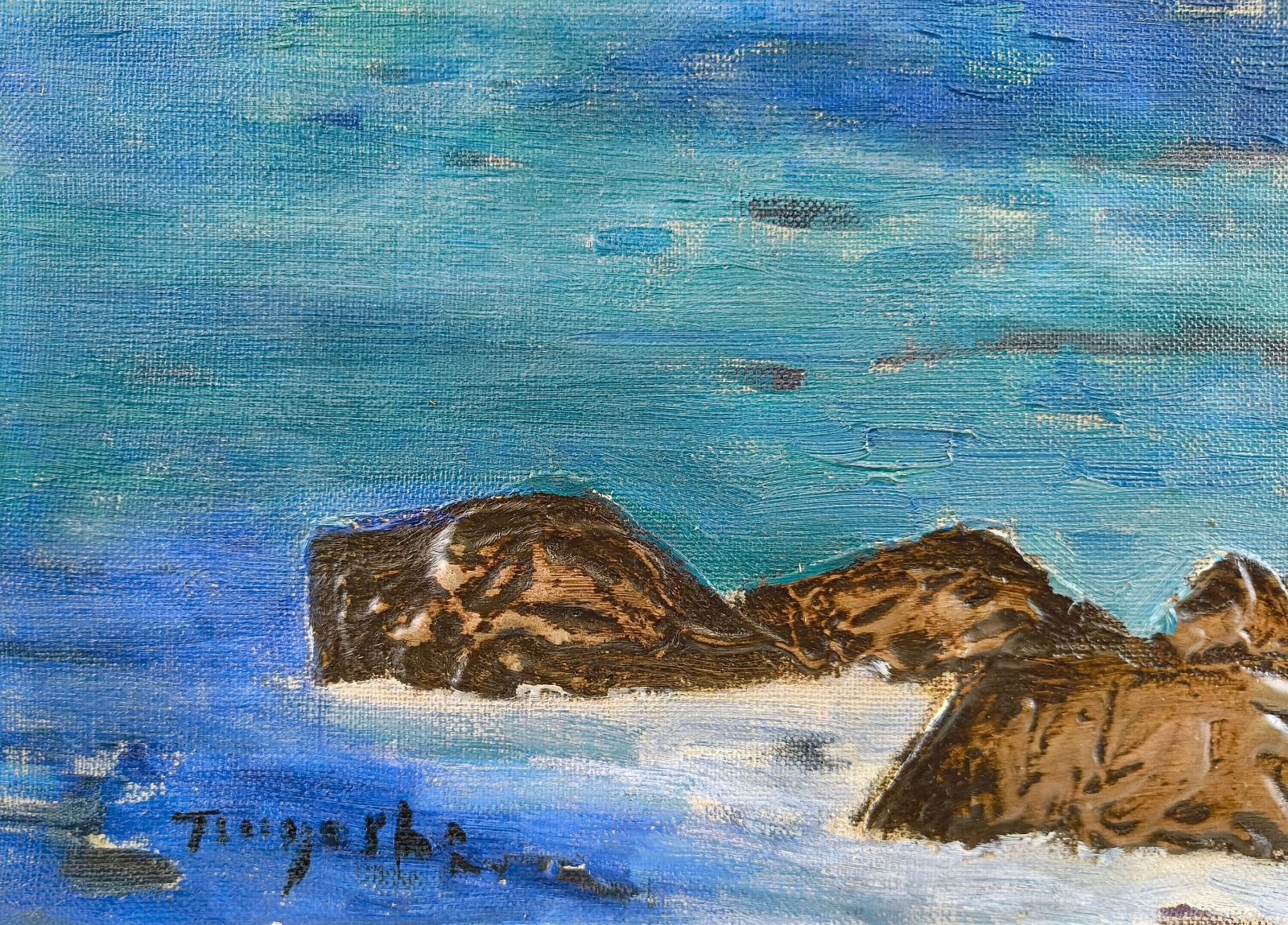 矢柳剛 「犬吠岬」 油絵・油彩画 絵画 - メルカリ