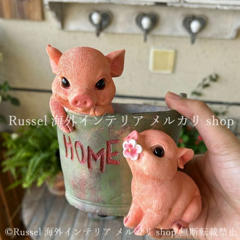 プランター ぶた 樹脂 庭 アニマル 豚 かわいい ブタ ピンク 鉢植え 