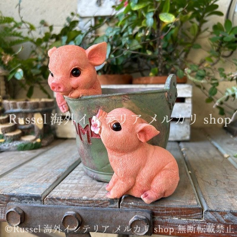 豚 オブジェ かわいい 寝そべり 豚 ブタ かわいい 置物 おし