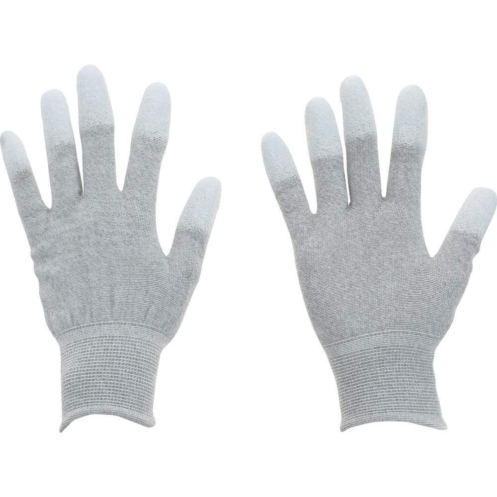 新品 TRUSCO(トラスコ) 銅繊維入ESD手袋 指先コートタイプ Mサイズ まとめ買い10双 ESD-GFTM-M10