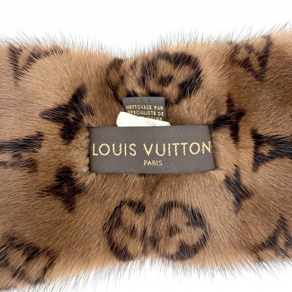 【売り尽くし】LOUIS VUITTON ルイヴィトン マフラー モノグラム エシャルプヴィゾン 防寒具 ファッションアイテム M72245 ミンク    ブラウン 茶 レディース 秋 冬【中古品】 ルイヴィトン マフラー レディース モノグラム エシャルプヴィゾン
