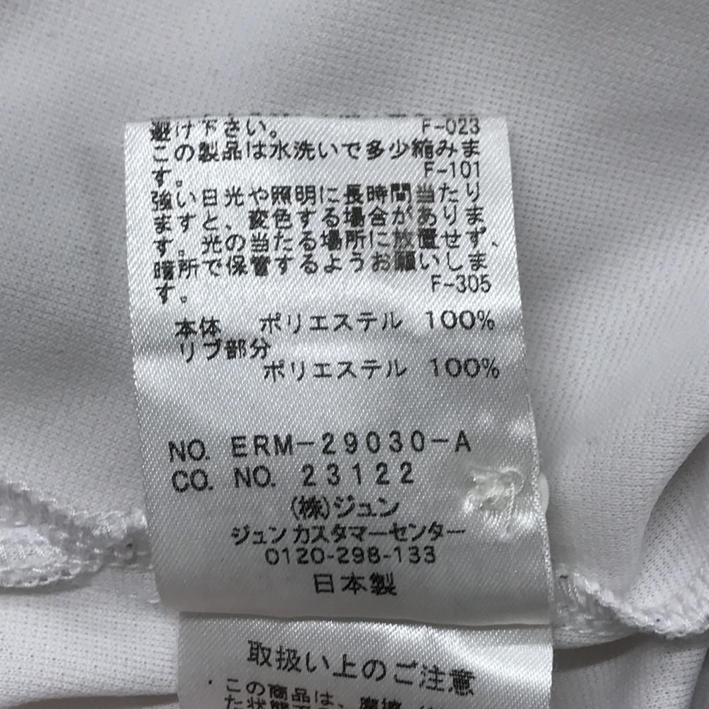 ジュンアンドロペ 半袖ポロシャツ 白×黒 バイカラー 袖ロゴ レディース