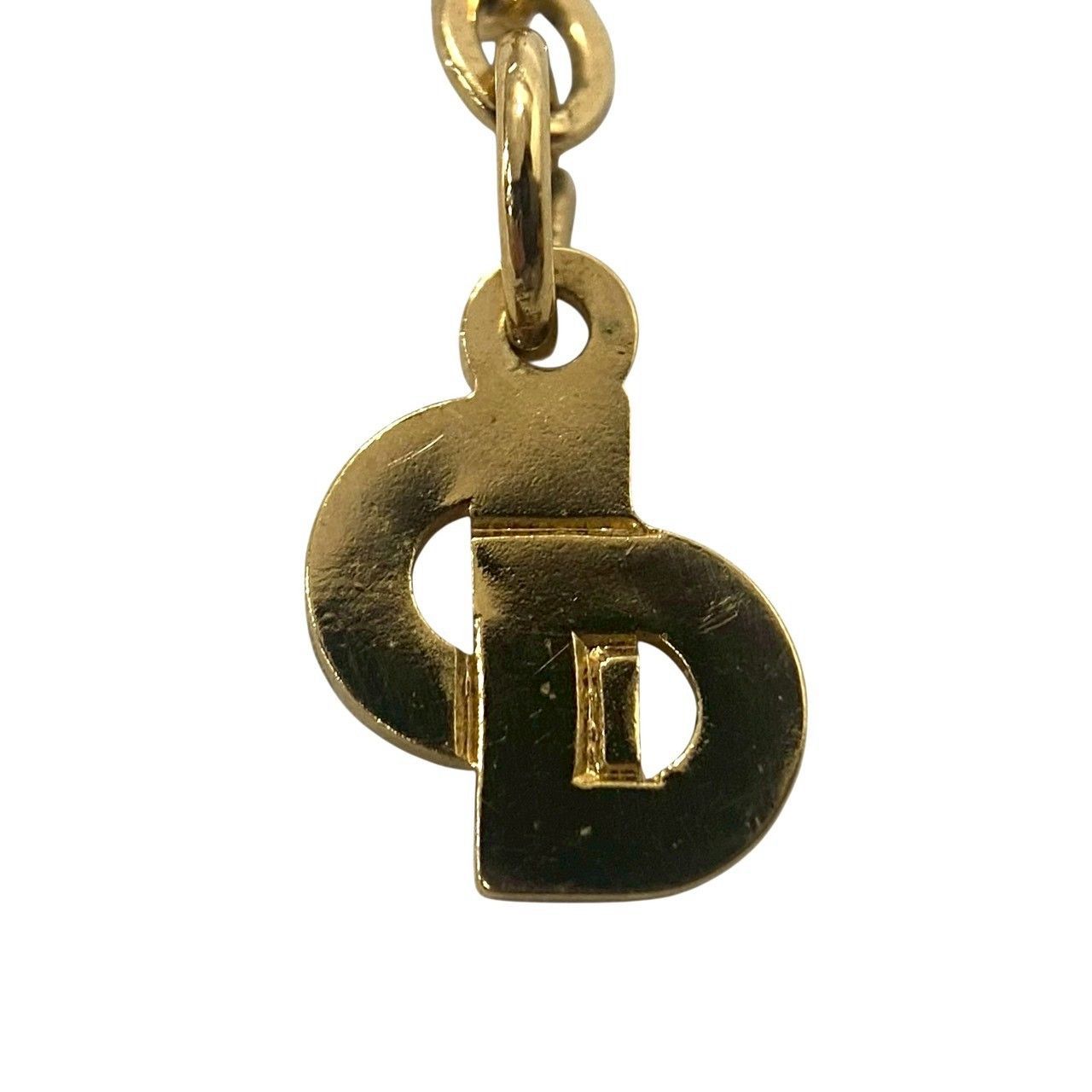 希少良品　Christian Dior 旧ロゴエンブレム ドイツ製 Dior】旧ロゴ エンブレム ツイスト チェーン ネックレス ゴールド/金