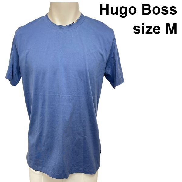 □ ヒューゴボス Hugo Boss Tシャツ シンプル ブルー コットン M 