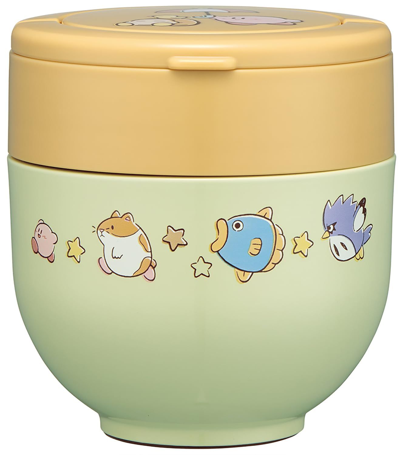 新品 スケーター(Skater) 保温弁当箱 丼ぶり型 540ml 女性用 2段 ランチジャー 折りたたみハンドル付 抗菌 星のカービィ フレンズ LDNO6AG-A