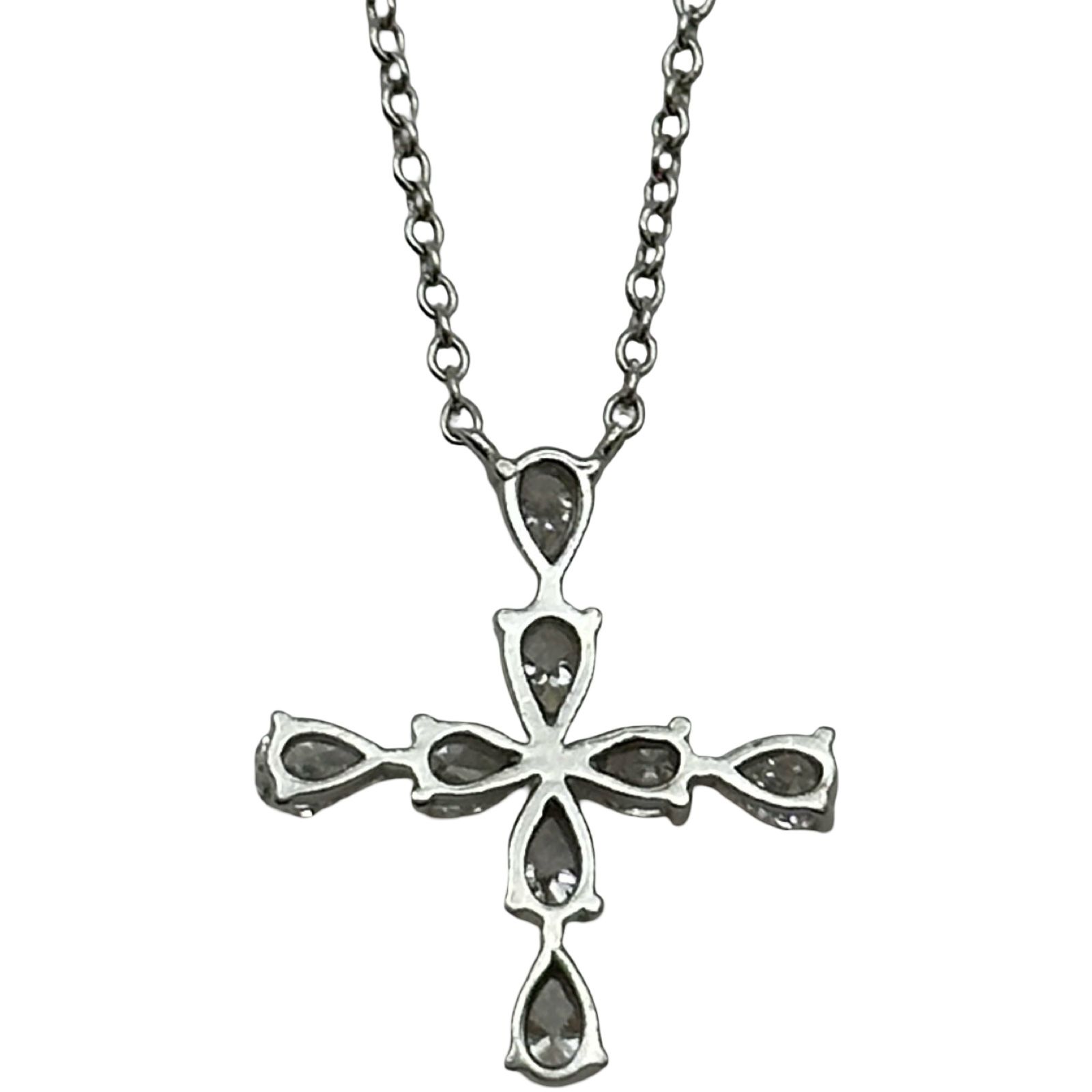 ハリーウィンストン HARRY WINSTON ペアシェイプミニクロスネックレス 