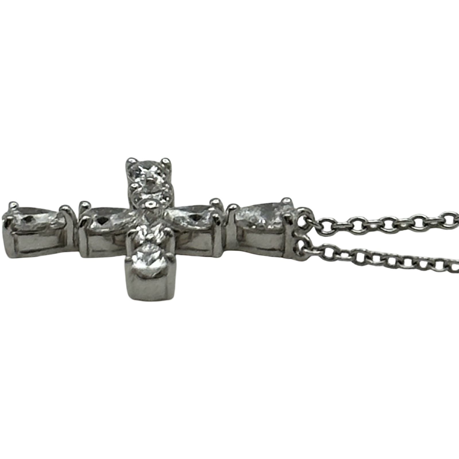 ハリーウィンストン HARRY WINSTON ペアシェイプミニクロスネックレス 