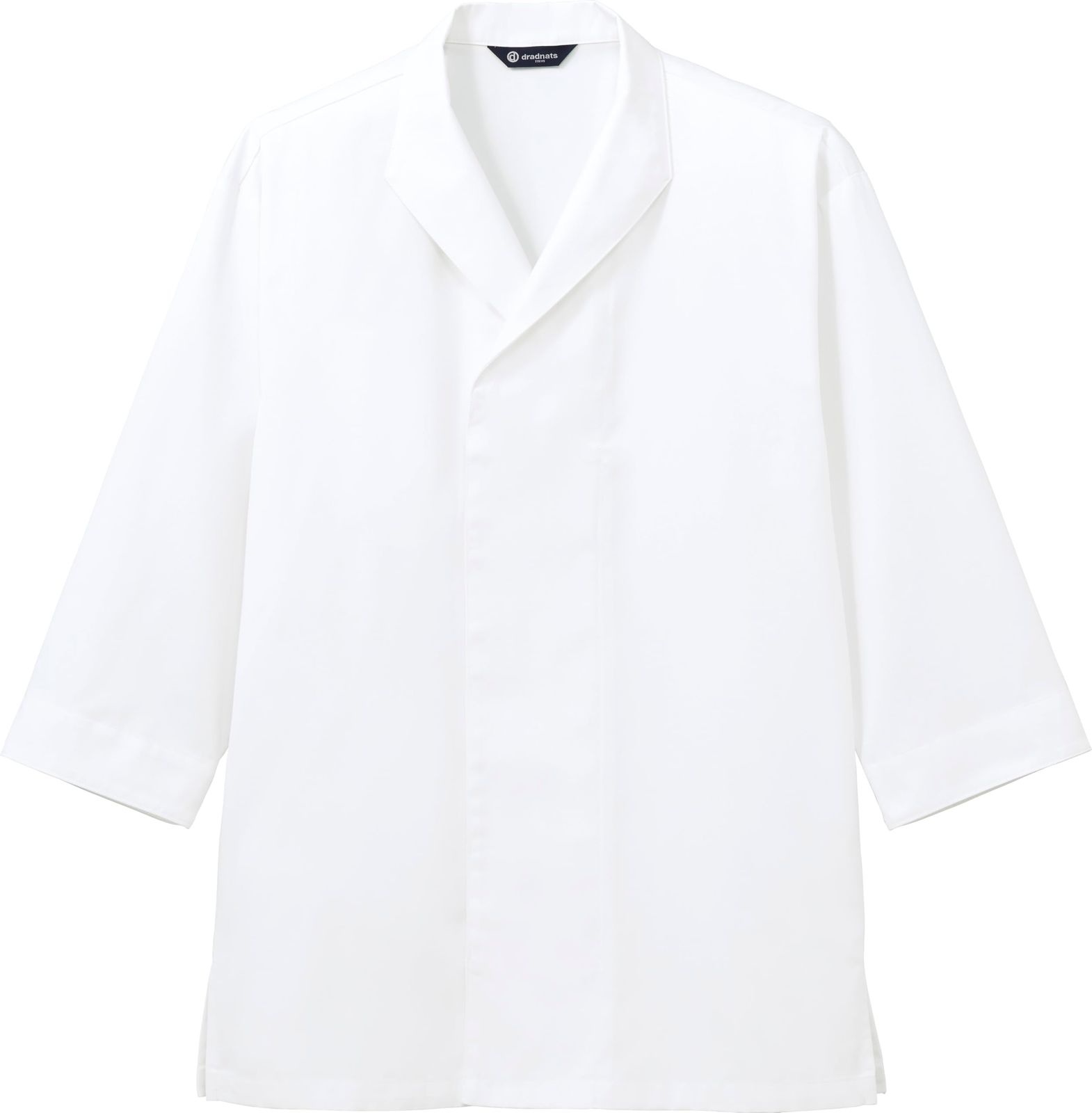 新品 [アルベ] 男女兼用 八分袖 襟付き SS~4L 白衣 【フロントボタンあき／比翼仕立て／両脇スリット／背中タック】 DN8907 C-1 ホワイト 4L