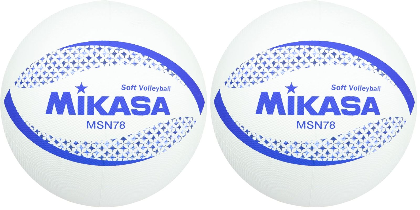 新品 ミカサ(MIKASA) カラーソフトバレーボール 円周78cm 検定球(ホワイト)MSN78-W (× 2)