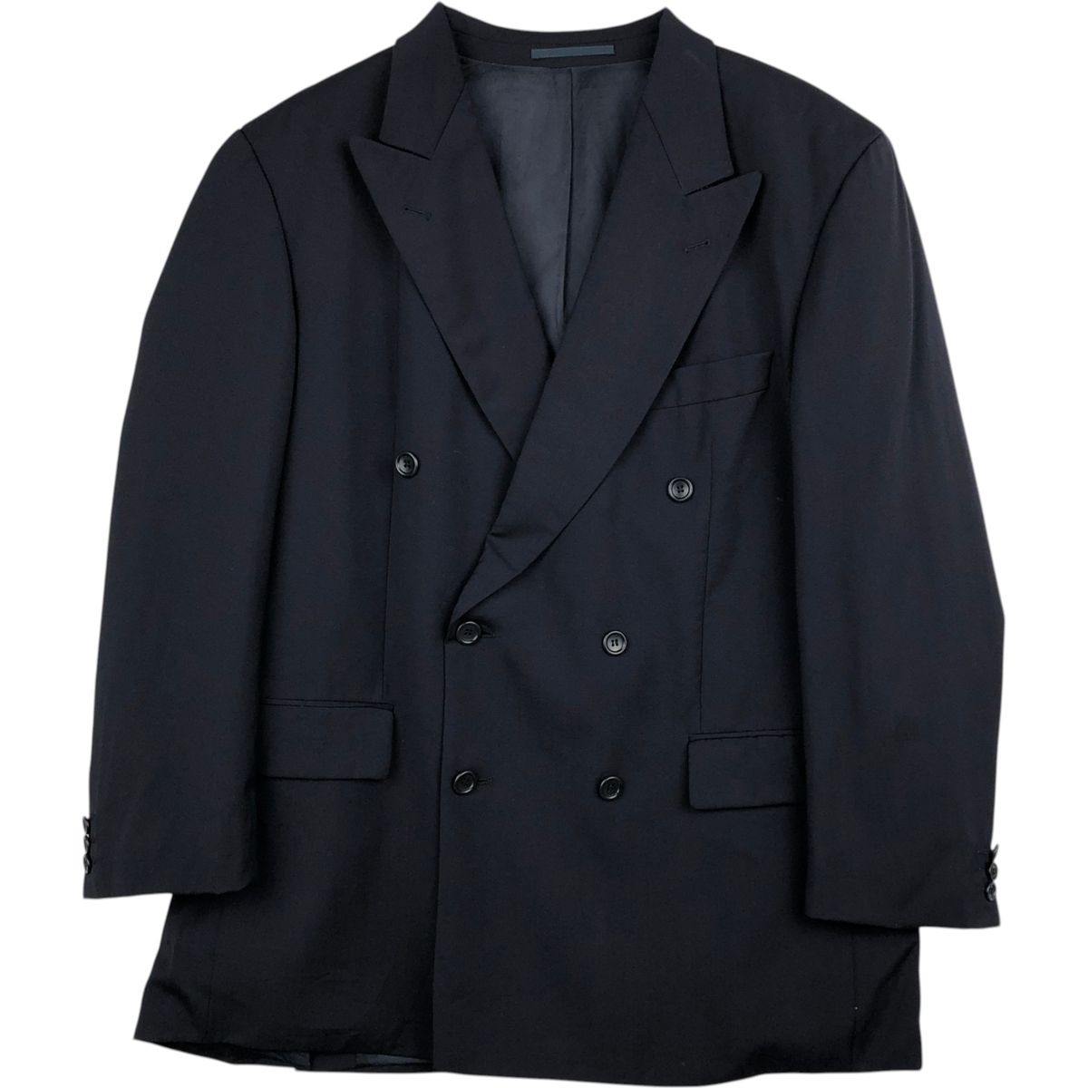 古着 ヒューゴボス HUGO BOSS ピークドラペル ダブルブレスト ウールテーラードジャケット メンズXL相当/eaa628563 古着 ヒューゴボス HUGO BOSS ピークドラペル ダブルブレスト ウール