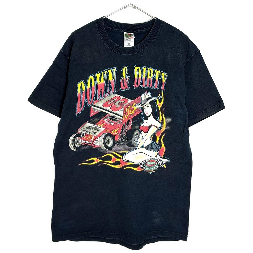激レア　新品　デッドストック　AXO レーシングシャツ　当時物 00年代 World of Outlaws レーシングTシャツ ブラック(メンズ L)中古