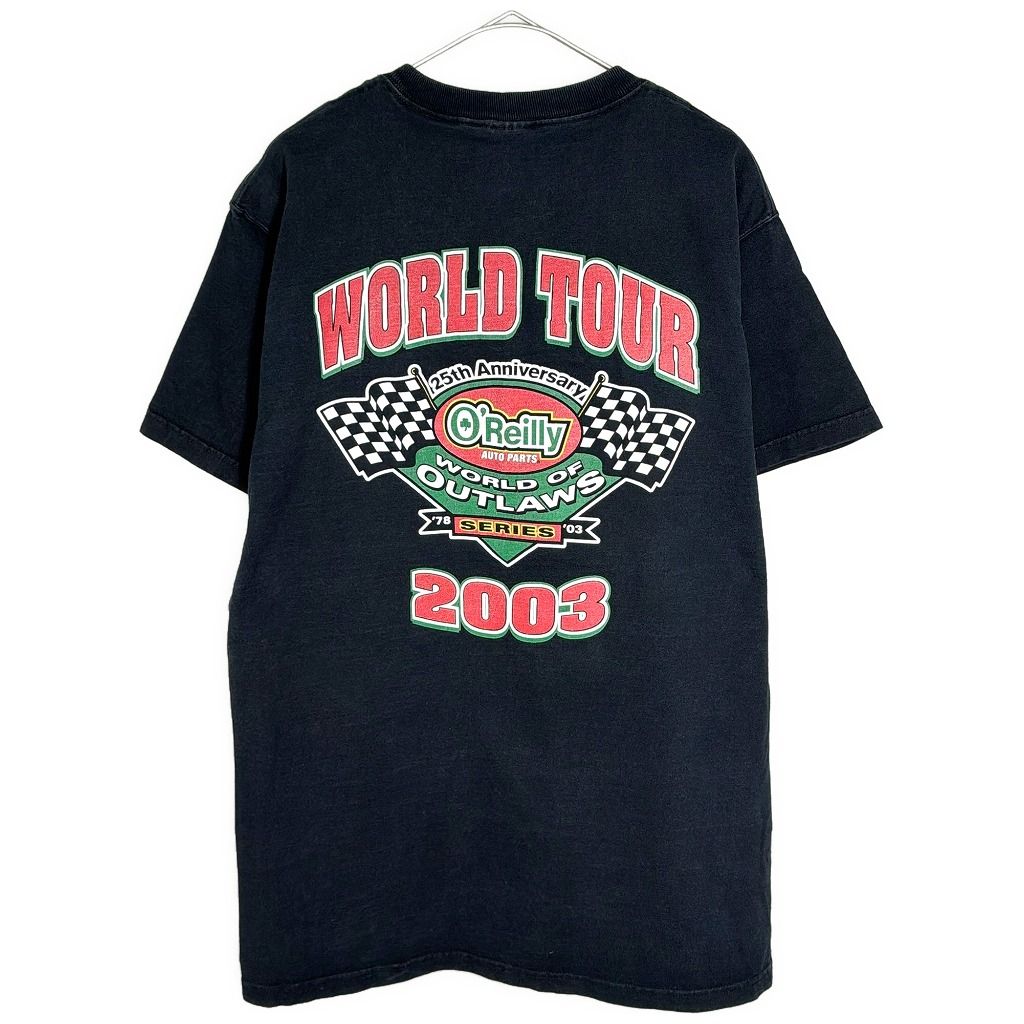 00年代 World of Outlaws レーシングTシャツ ブラック(メンズ L)中古