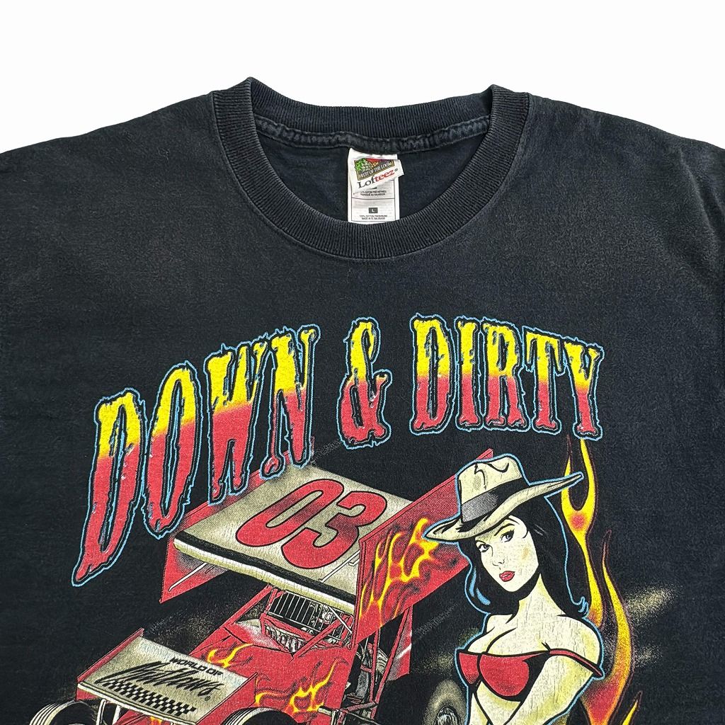 00年代 World of Outlaws レーシングTシャツ ブラック(メンズ L)中古