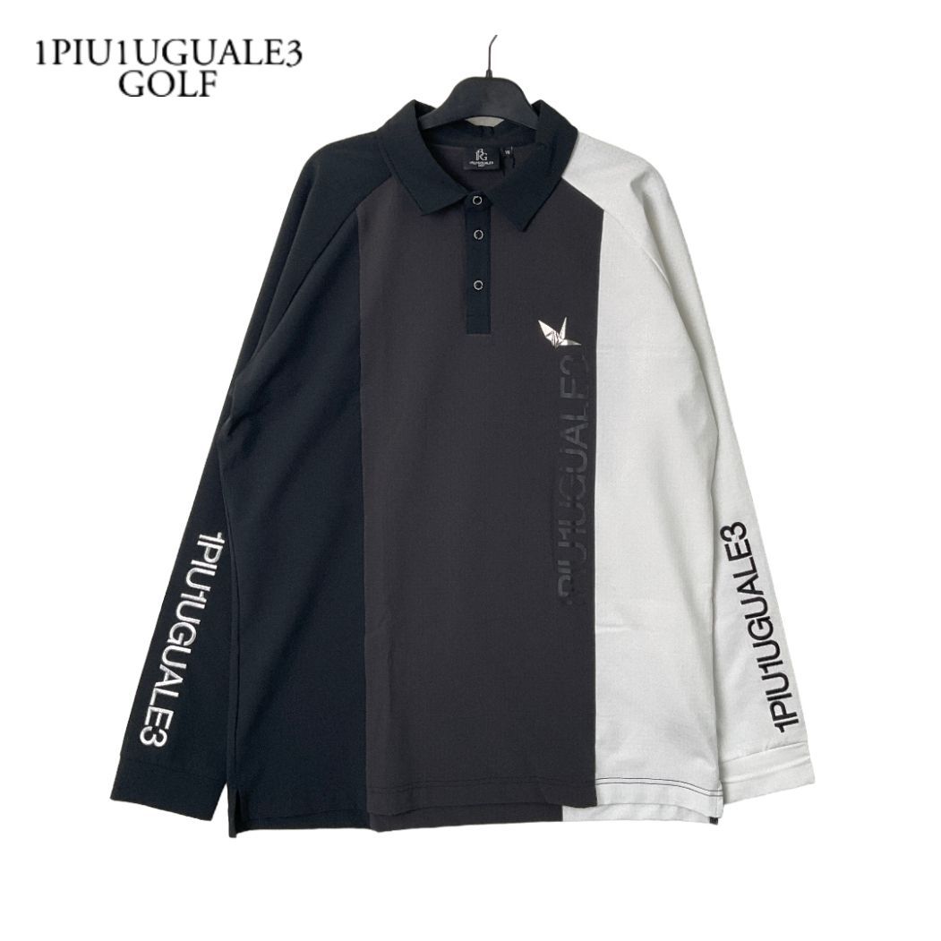 新品 1PIU1UGUALE3 GOLF L/S POLO STRIPE SWITCH スウィッチストレッチ
