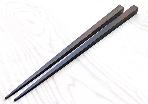 新品 お箸大黒屋 江戸木箸 五角箸 極上縞黒檀(中サイズ）