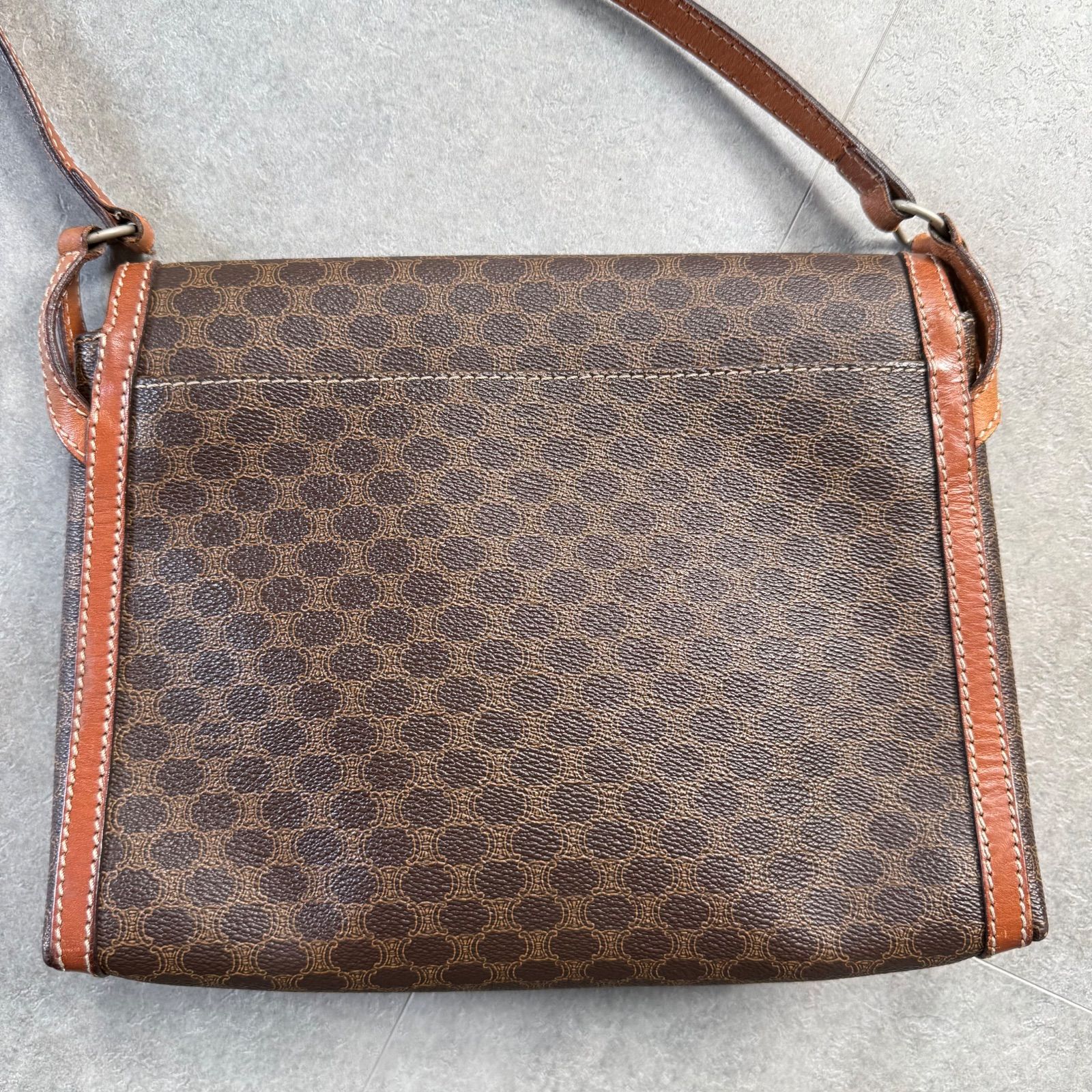 CELINE セリーヌ マカダム ショルダーバック PVCレザー ブラウン 