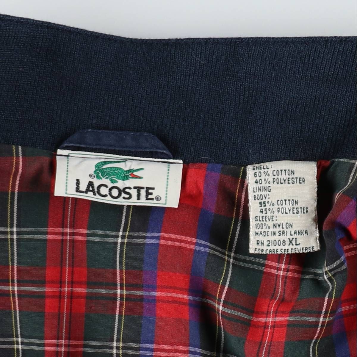 古着 ラコステ LACOSTE ハリントンジャケット スイングトップ メンズXL