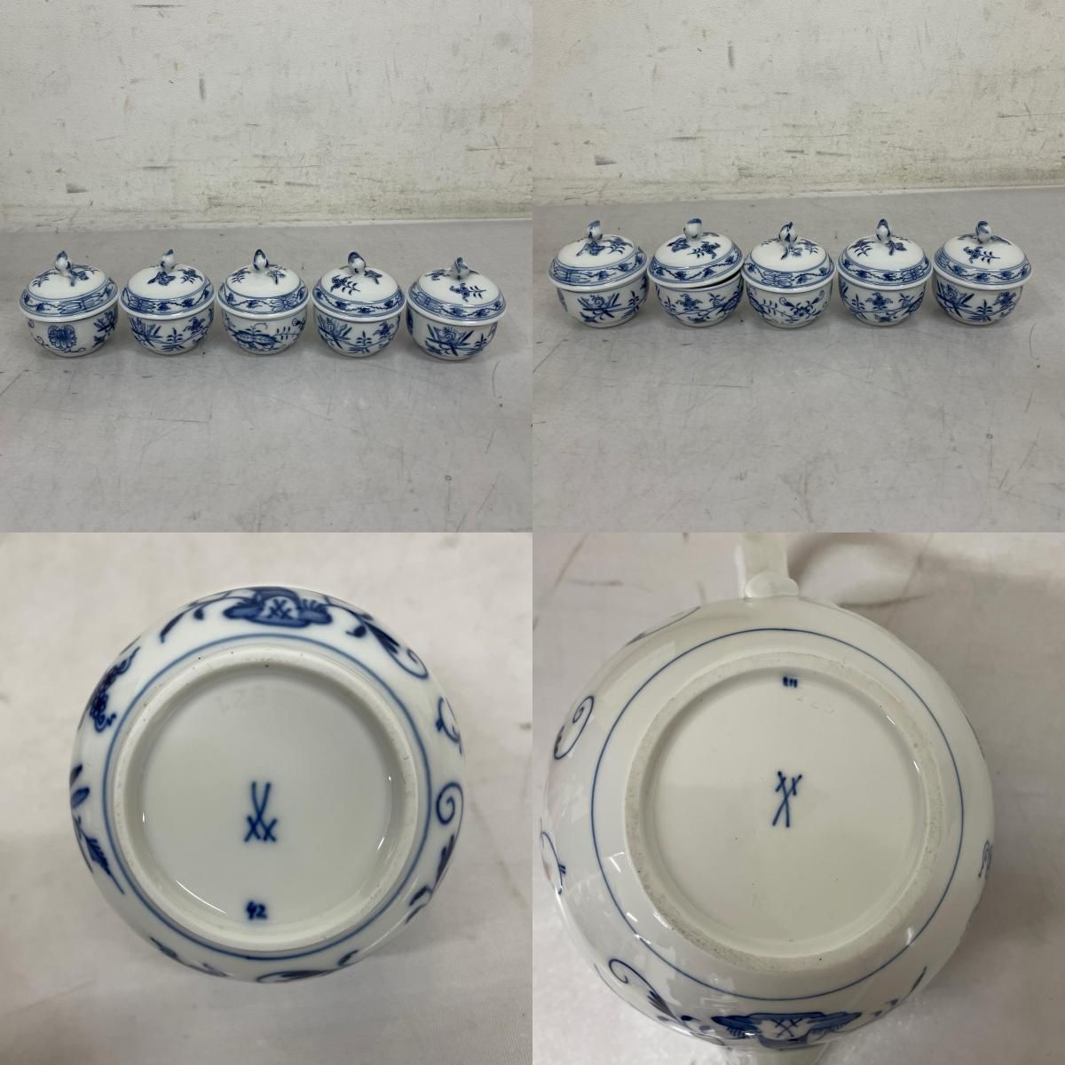 希少】Meissen マイセン ブルーオニオン 急須 蓋付き湯呑み 5客 ティー