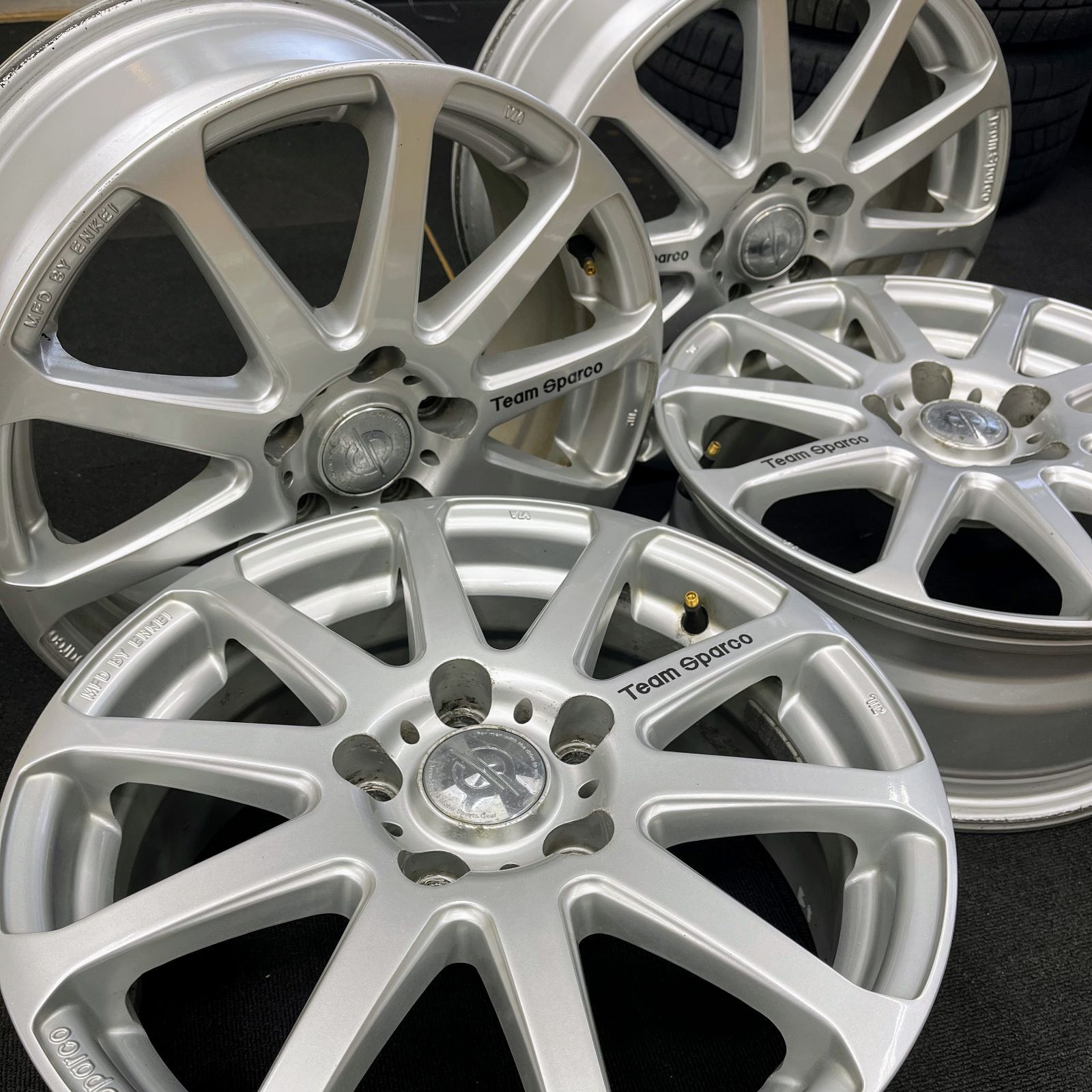 送料無料】【16×6.5JJ+45】中古 ホイール 4本セット ENKEI Team 