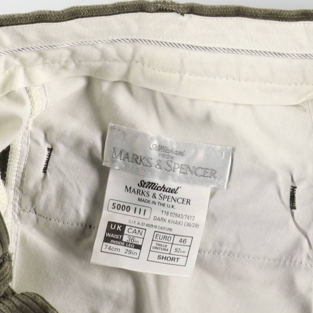 古着 MARKS AND SPENCER ST MICHAEL コーデュロイパンツ 英国製 メンズ