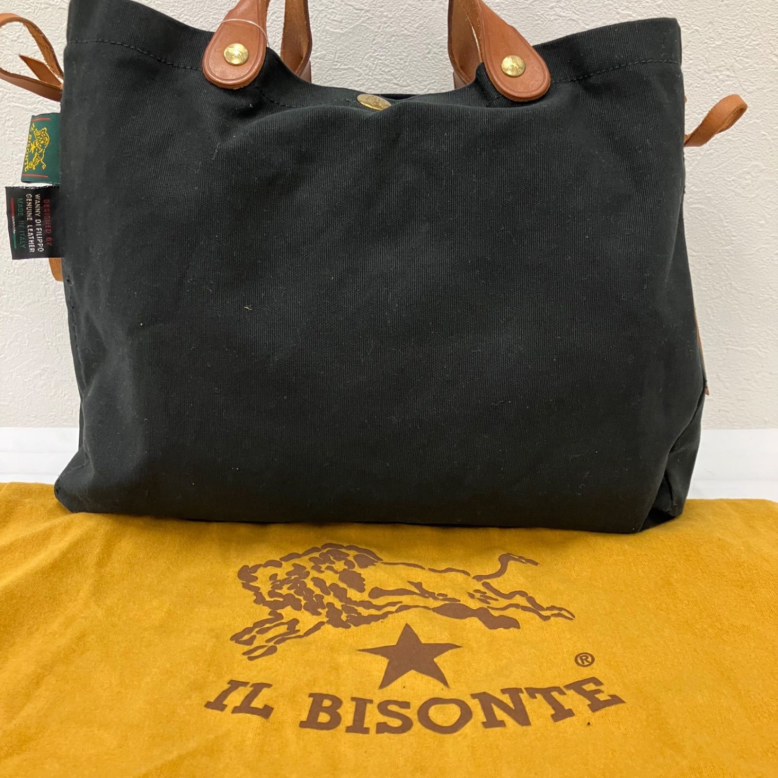 427 IL BISONTE イルビゾンテ ハンドバッグ キャンバス レザー 