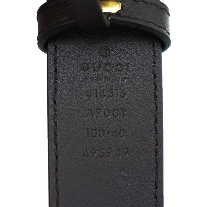 【美品】GUCCI グッチ レザーベルト サイズ 100・40 メンズ GG ロゴ ゴールドバックル 小物 ブラウン 茶色 イタリア製 454516 GUCCI - 【美品】GUCCI グッチ レザーベルト サイズ 100・40 メンズ GG