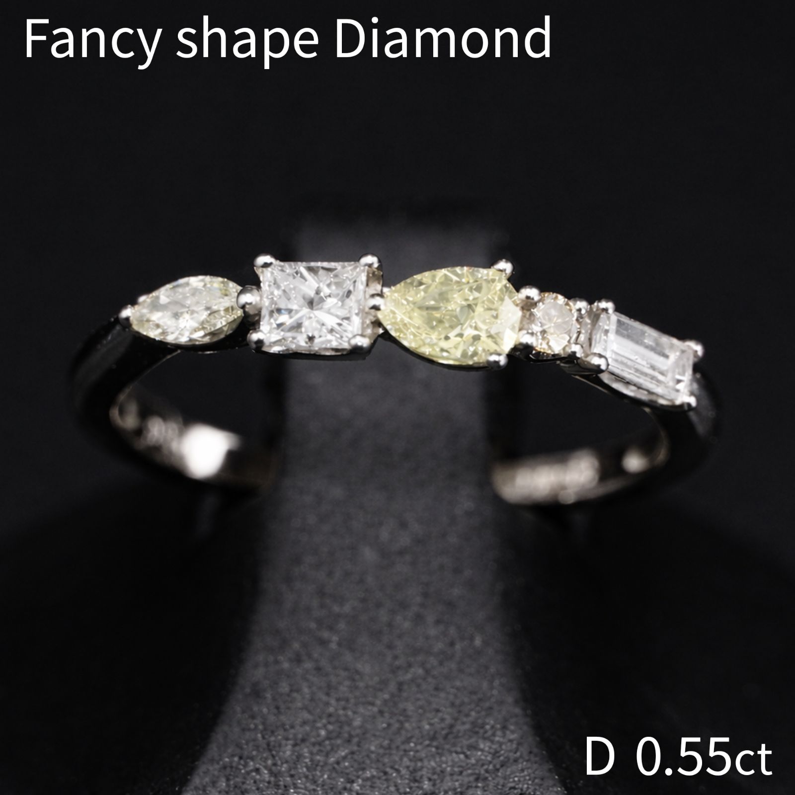 ダイヤモンド リング ファンシーカット プリンセス ペアシェイプ 