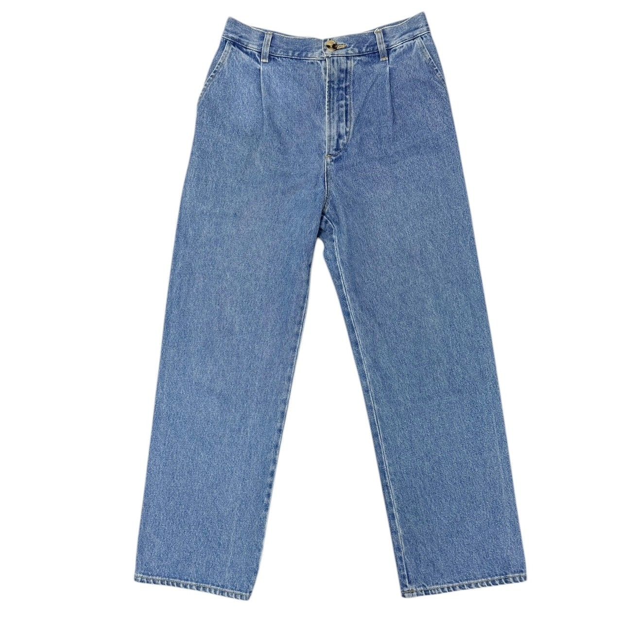 Cristaseya クリスタセヤ BLEACHED DENIM PLEATED TROUSERS デニム 