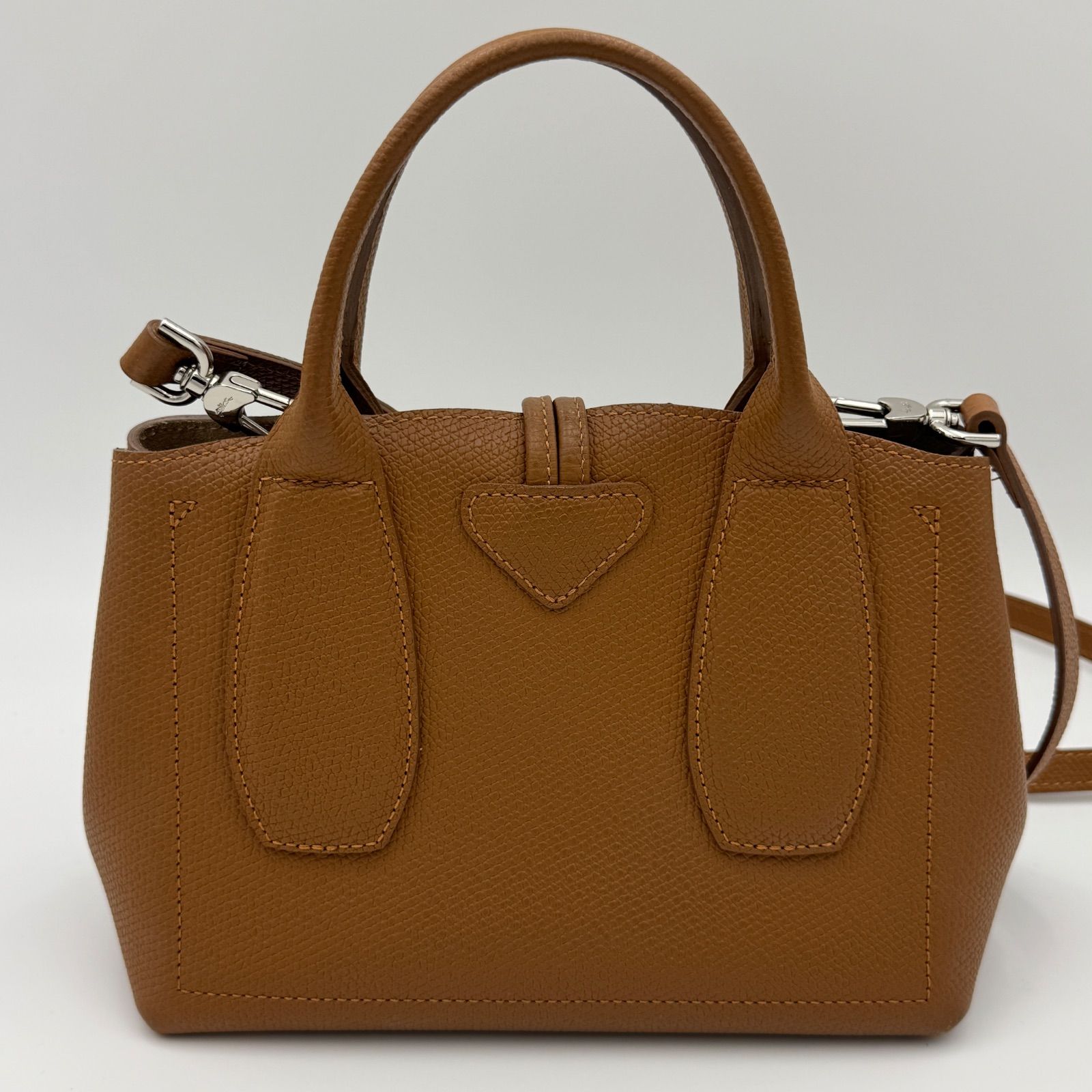 LONGCHAMP ロゾ S 2WAY ハンドバッグ レザー ブラウン ショルダー付 