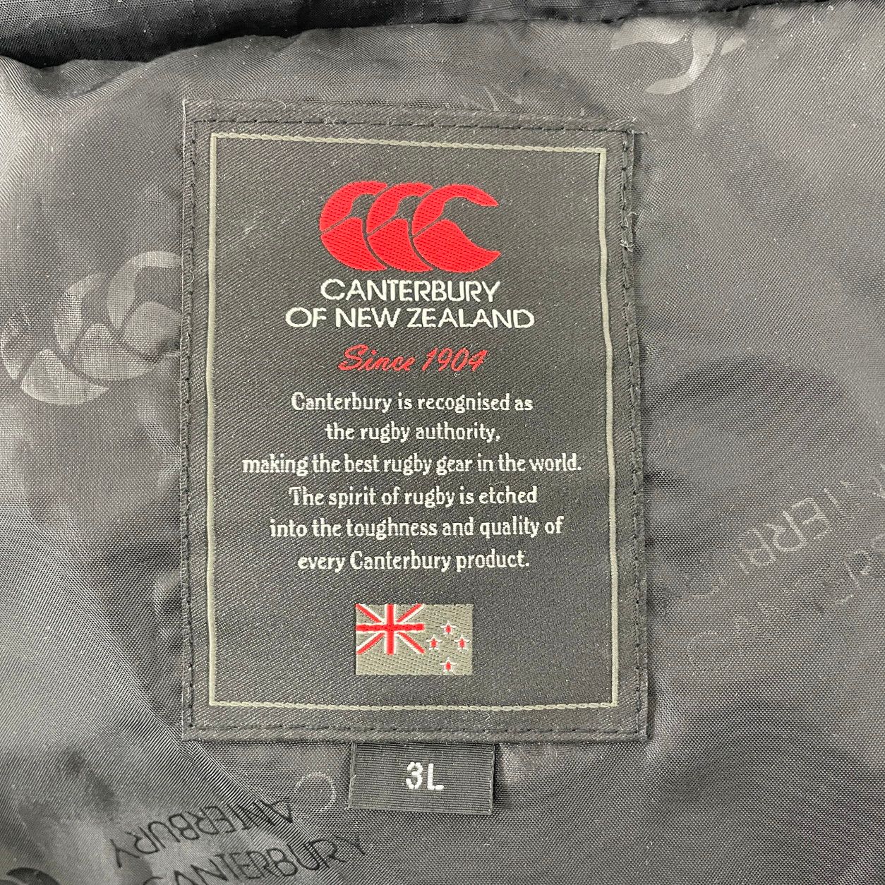 ベンチコート カンタベリー CANTERBURY 3L ブラック 長袖 ダウン 