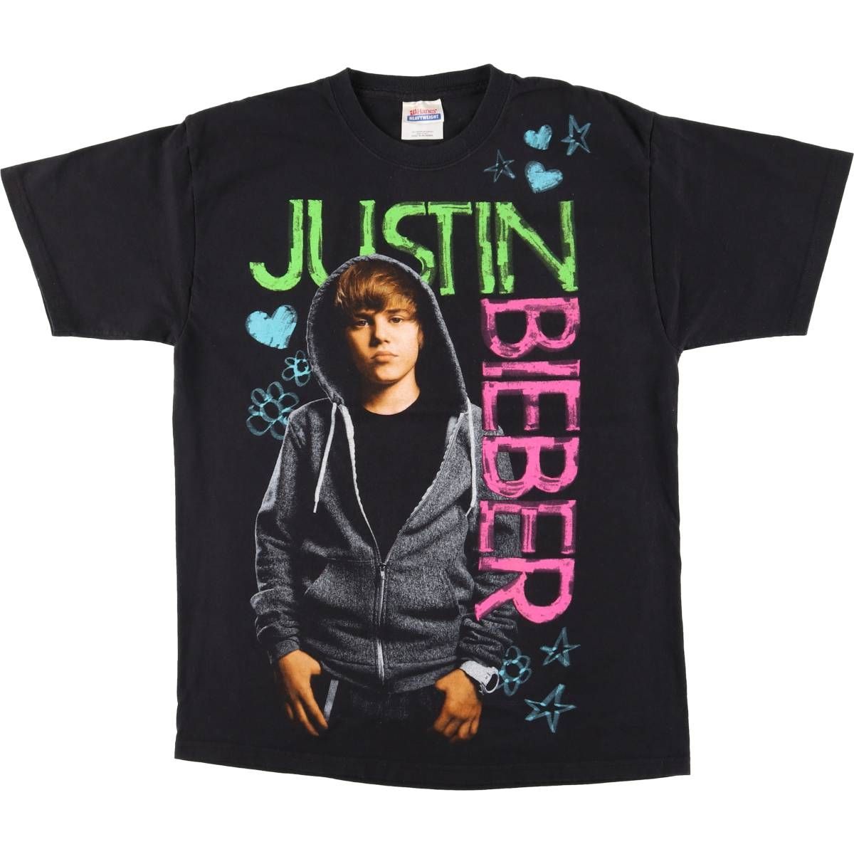 古着 JUSTIN BIEBER ジャスティンビーバー 大判プリント バンドTシャツ