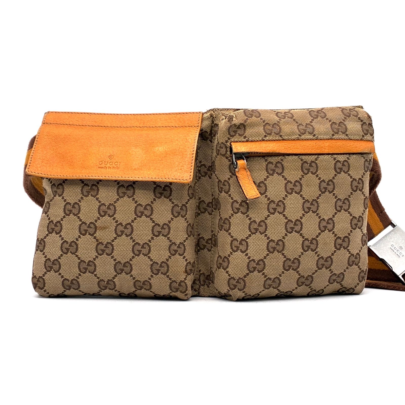 GUCCI グッチ GGキャンバス ウエストポーチ ボディバッグ キャンバス 