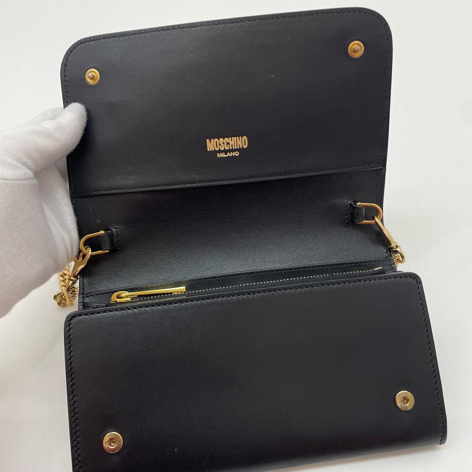 【中古】MOSCHINO | モスキーノ チェーンウォレット　長財布 ブラック【尾張小牧店】 中古】MOSCHINO | モスキーノ チェーンウォレット 長財布 ブラック