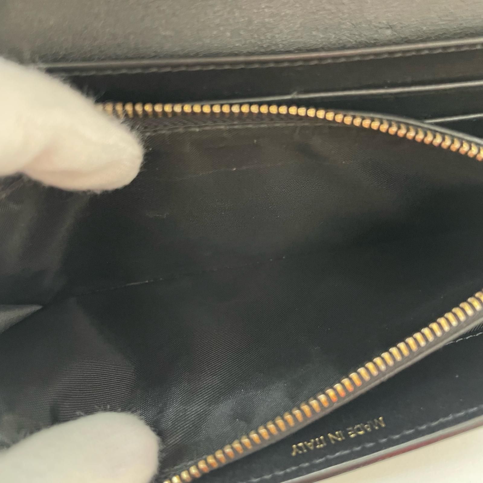 中古】MOSCHINO | モスキーノ チェーンウォレット 長財布 ブラック