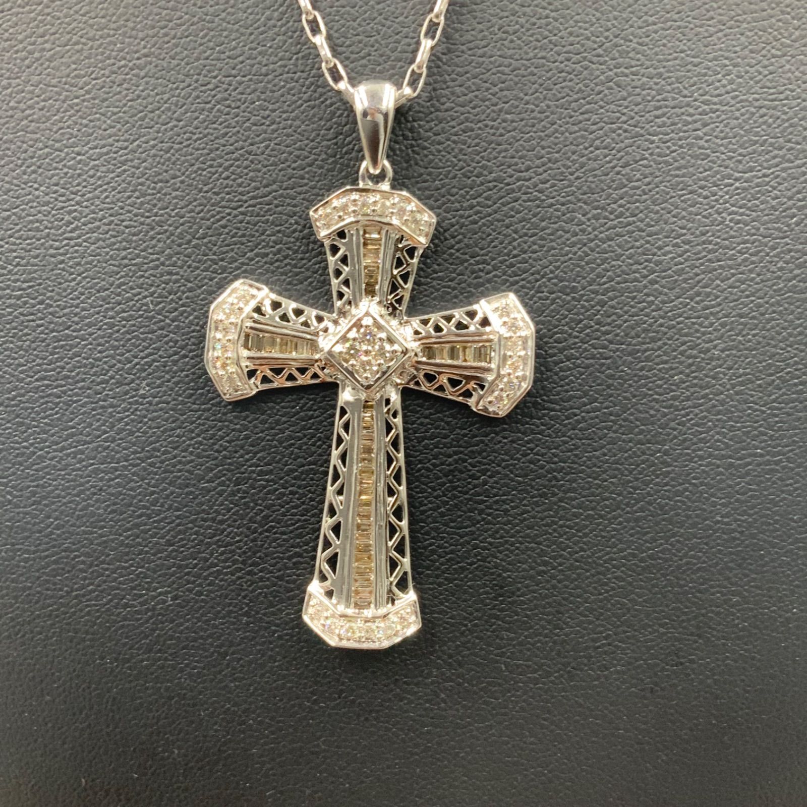 K18WG ホワイトゴールド ネックレス ダイヤ0.8ct 7.5g 約45cm - メルカリ