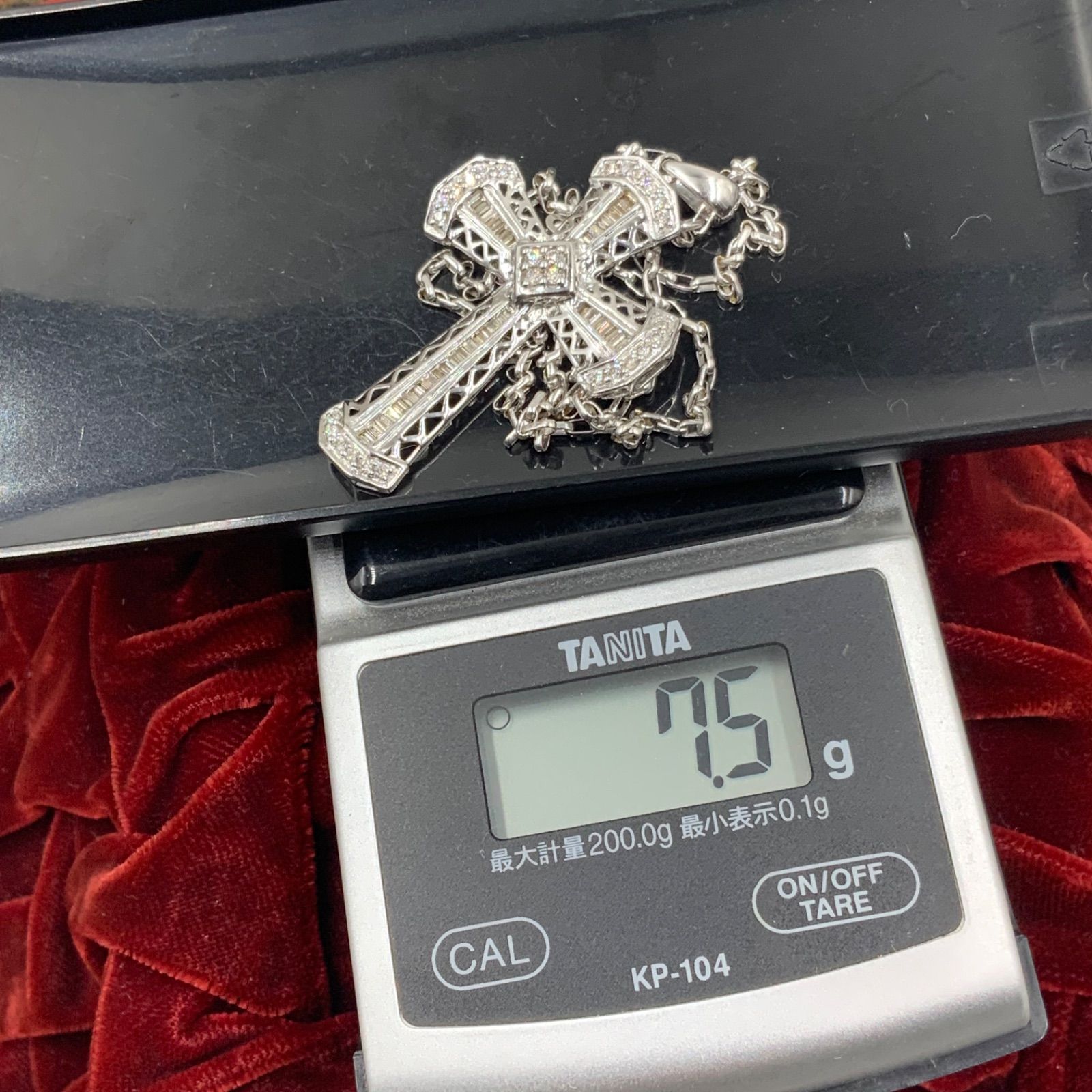 K18WG ホワイトゴールド ネックレス ダイヤ0.8ct 7.5g 約45cm - メルカリ