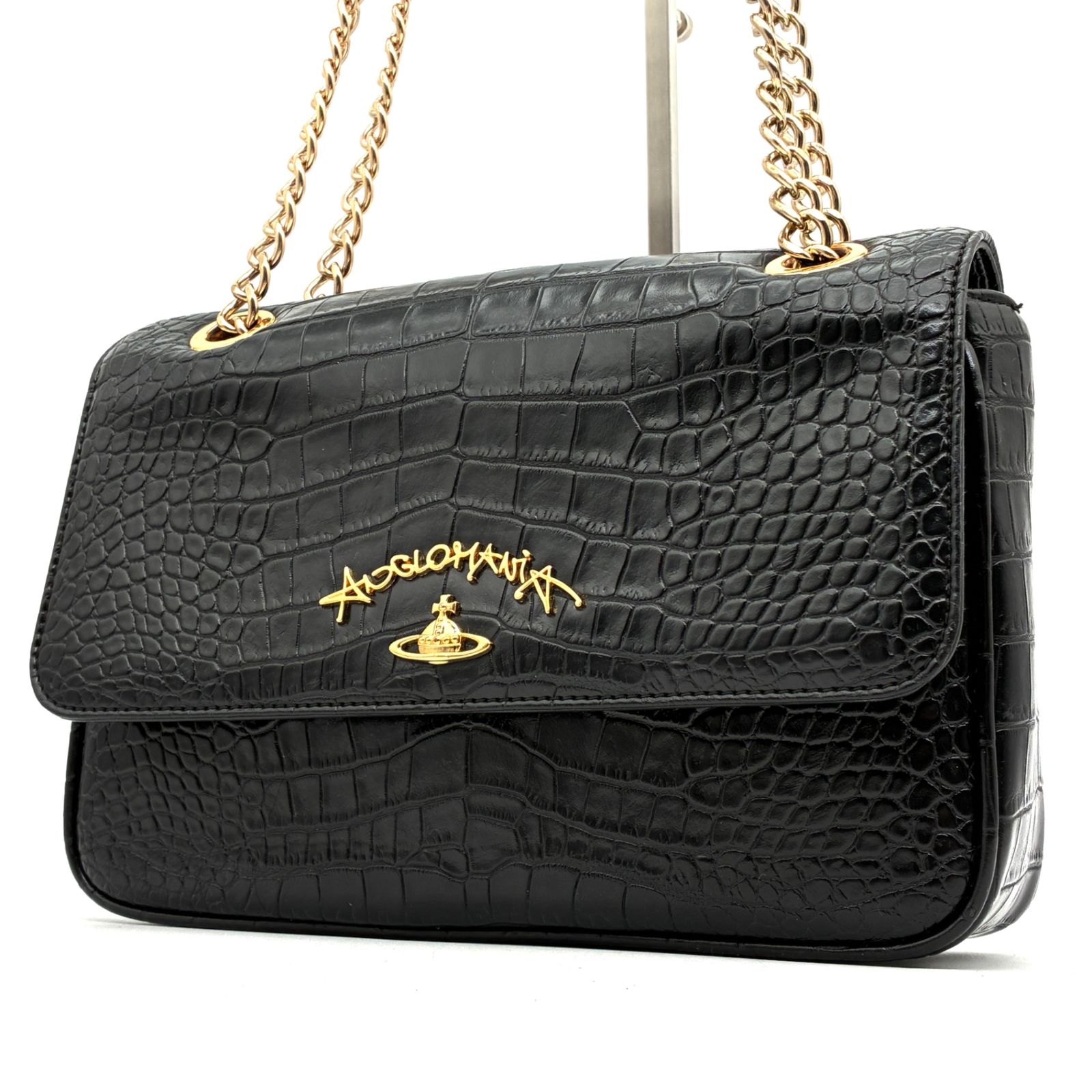 Vivienne Westwood チェーン ショルダーバック 黒 ワニ柄 美品 Vivienne Westwood ヴィヴィアンウエストウッド アングロマニア