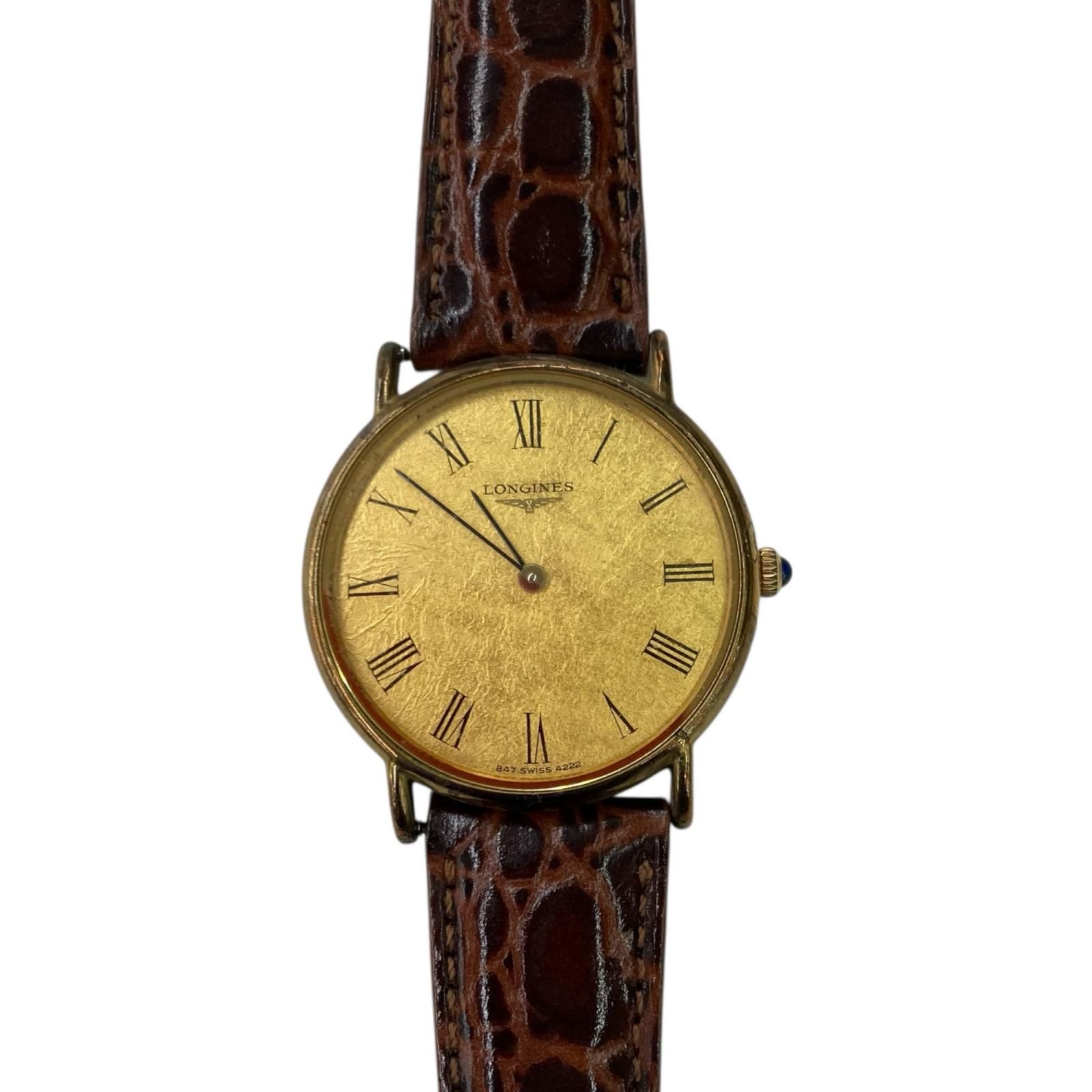 186005 動作未確認 LONGINES ロンジン 腕時計 ヴィンテージ ゴールド／ブラウン メンズ [0000000007708] 186005 動作未確認 LONGINES ロンジン 腕時計 ヴィンテージ ゴールド
