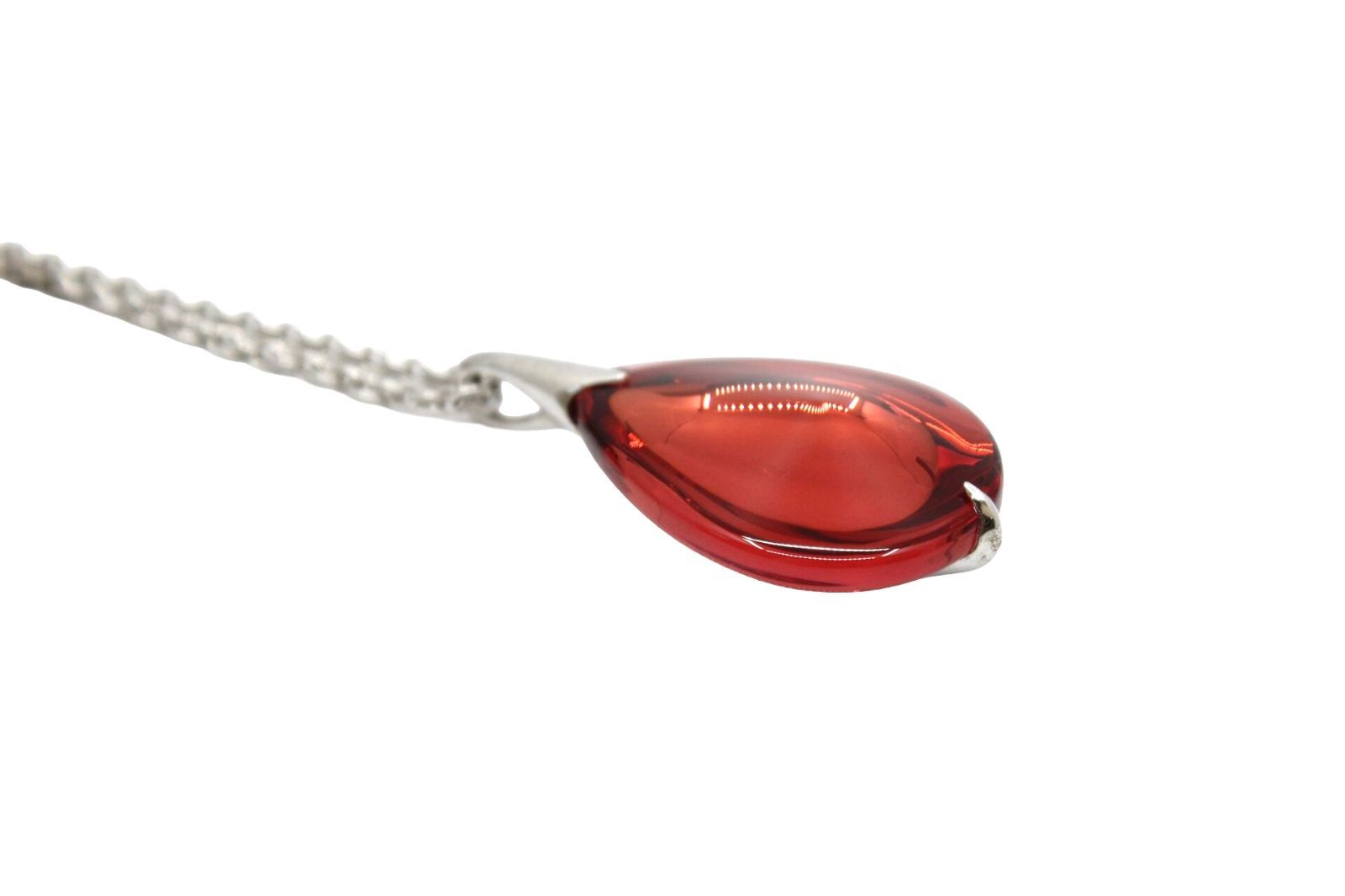 バカラ ペンダントトップ 925 レッド系 シルバー Baccarat 中古 ＋ 