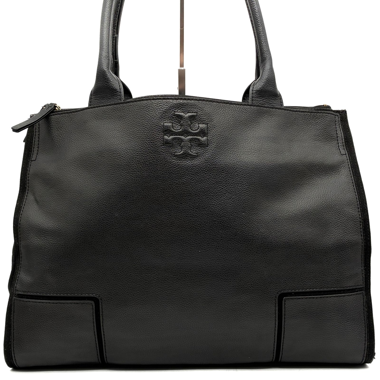 美品】トリーバーチ トートバッグ ブラック 肩掛け エラ A4可 TORY