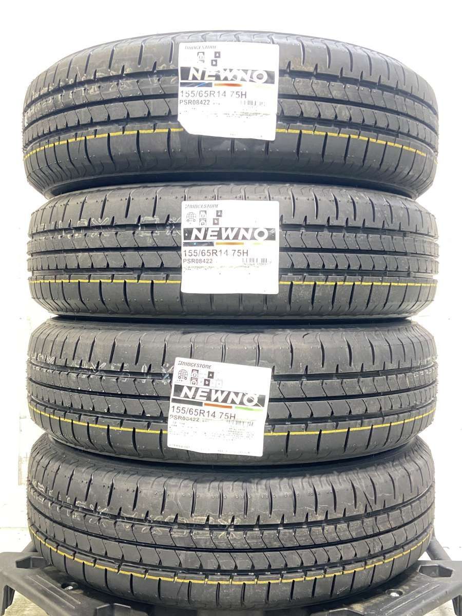 中古タイヤ155/65R14と中古ホールの4本セット 155/65R14 ブリヂストン NEWNO JOKER 14x4.5 45 100-4穴 中古タイヤ