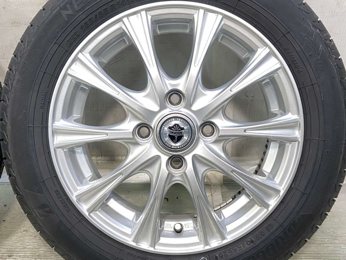 155/65R14 ブリヂストン NEWNO JOKER 14x4.5 45 100-4穴 中古タイヤ