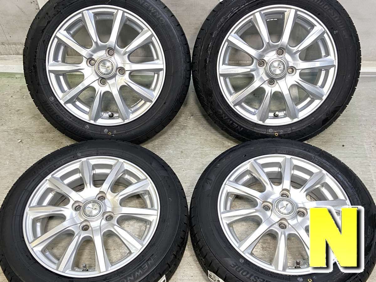 155/65R14 ブリヂストン NEWNO JOKER 14x4.5 45 100-4穴 中古タイヤ 